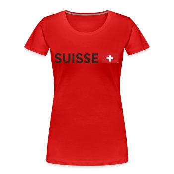 Maillot de football suisse Drapeau suisse - T-shirt bio Premium Femme - rouge - Devant - Mia (176cm)