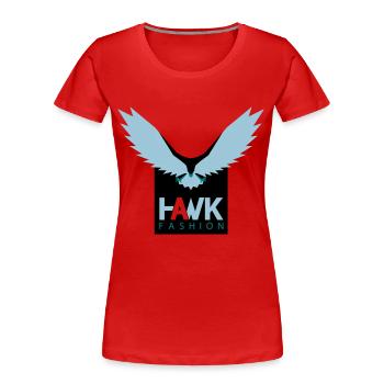 HAWK - Women's Premium Organic T-Shirt - red - Front - Mia (176cm)