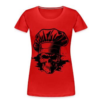 Chef Skeleton Chef - T-shirt bio Premium Femme - rouge - Devant - Mia (176cm)