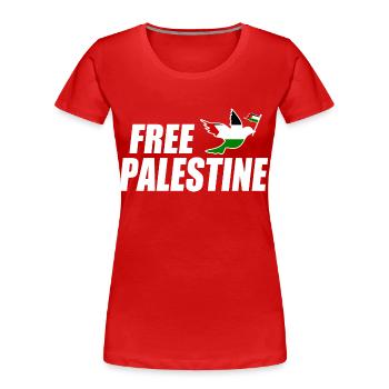 Free palestine - T-shirt bio Premium Femme - rouge - Devant - Mia (176cm)
