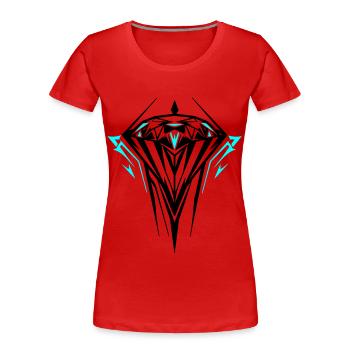Diamant Juwel Edelstein - Frauen Premium Bio T-Shirt - Rot - Vorne - Mia (176cm)