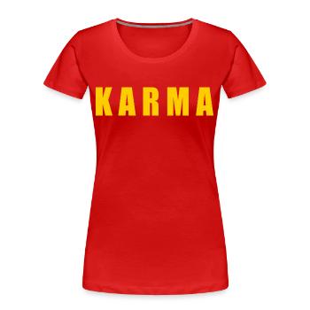 Karma - T-shirt bio Premium Femme - rouge - Devant - Mia (176cm)