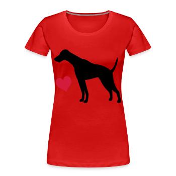 Dobermann - Frauen Premium Bio T-Shirt - Rot - Vorne - Mia (176cm)