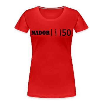 Nador ا 50 - Frauen Premium Bio T-Shirt - Rot - Vorne - Mia (176cm)