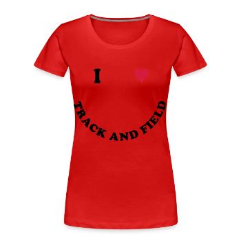 Athletics - Women's Premium Organic T-Shirt - red - Front - Mia (176cm)
