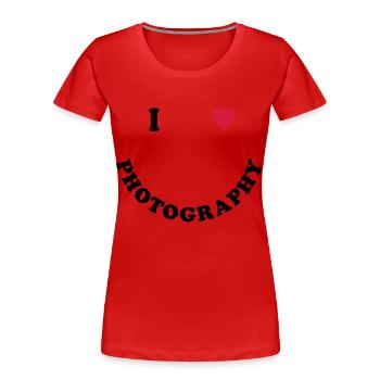 Fotografie - Frauen Premium Bio T-Shirt - Rot - Vorne - Mia (176cm)