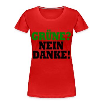 grüne nein danke - Frauen Premium Bio T-Shirt - Rot - Vorne - Mia (176cm)