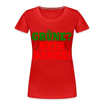 grüne nein danke - Frauen Premium Bio T-Shirt - Rot - Vorne - Mia (176cm)