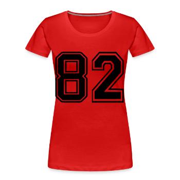 82 - Frauen Premium Bio T-Shirt - Rot - Vorne - Mia (176cm)