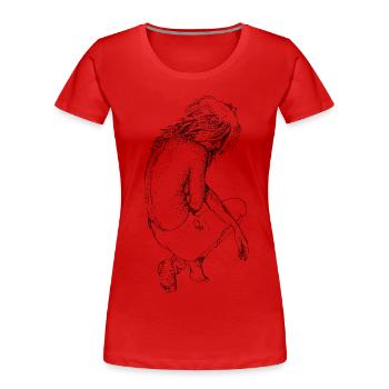 Entspannung - Frauen Premium Bio T-Shirt - Rot - Vorne - Mia (176cm)