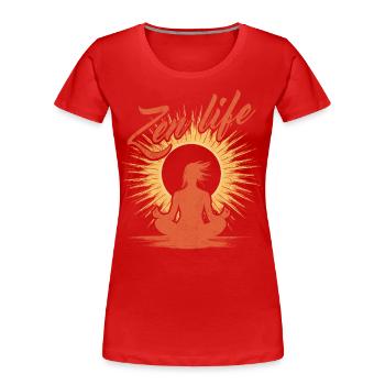 Yoga Zen Life - Das Wohlbefinden der Meditation - Frauen Premium Bio T-Shirt - Rot - Vorne - Mia (176cm)