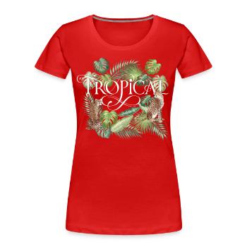 Tropical Summer - Women's Premium Organic T-Shirt - red - Front - Mia (176cm)