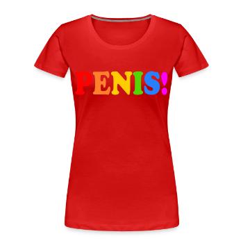 Penis - Frauen Premium Bio T-Shirt - Rot - Vorne - Mia (176cm)
