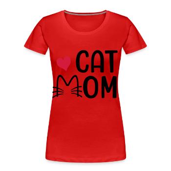 Cat mom - Women's Premium Organic T-Shirt - red - Front - Mia (176cm)