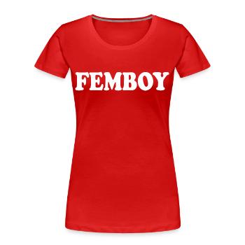 Femboy - T-shirt bio Premium Femme - rouge - Devant - Mia (176cm)