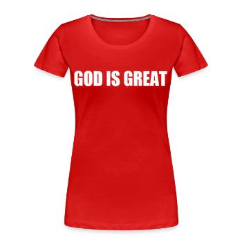 god is great - Frauen Premium Bio T-Shirt - Rot - Vorne - Mia (176cm)