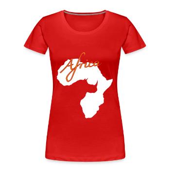 Africa Rhino - Frauen Premium Bio T-Shirt - Rot - Vorne - Mia (176cm)
