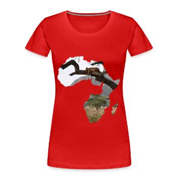 Afrika Madagaskar Serengeti Löwe - Frauen Premium Bio T-Shirt - Rot - Vorne - Mia (176cm)