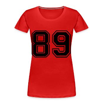 89 - T-shirt bio Premium Femme - rouge - Devant - Mia (176cm)