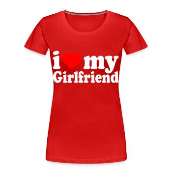 I love my girlfriend - Frauen Premium Bio T-Shirt - Rot - Vorne - Mia (176cm)