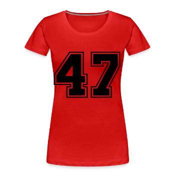 47 - T-shirt bio Premium Femme - rouge - Devant - Mia (176cm)