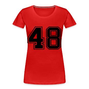 48 - T-shirt bio Premium Femme - rouge - Devant - Mia (176cm)