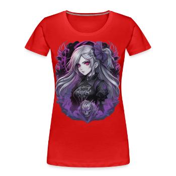 Gothic Anime Mädchen - Frauen Premium Bio T-Shirt - Rot - Vorne - Mia (176cm)