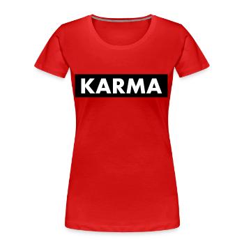Karma - T-shirt bio Premium Femme - rouge - Devant - Mia (176cm)