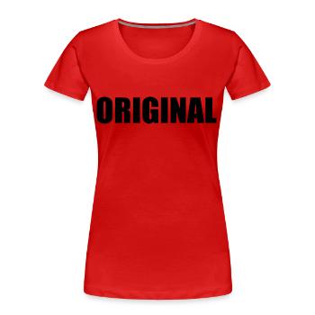 Original - Frauen Premium Bio T-Shirt - Rot - Vorne - Mia (176cm)