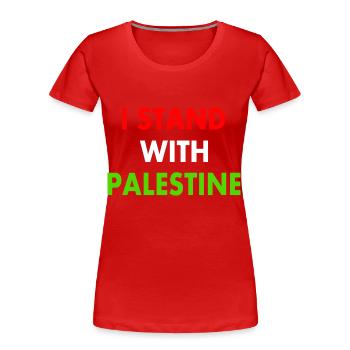 I stand with palestine - Frauen Premium Bio T-Shirt - Rot - Vorne - Mia (176cm)