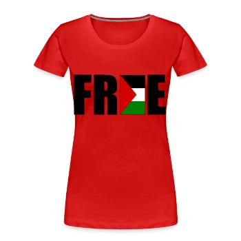 Free palestine - T-shirt bio Premium Femme - rouge - Devant - Mia (176cm)