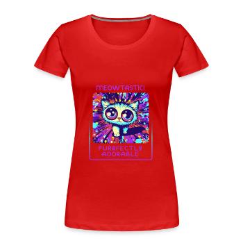 Katzenparadies - Niedlich und verspielt - Frauen Premium Bio T-Shirt - Rot - Vorne - Mia (176cm)