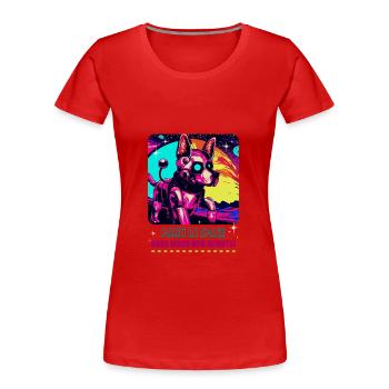 RoboVolt-Stil: Roboterhund - Frauen Premium Bio T-Shirt - Rot - Vorne - Mia (176cm)