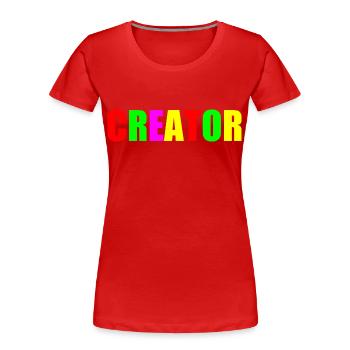 Creator - T-shirt bio Premium Femme - rouge - Devant - Mia (176cm)