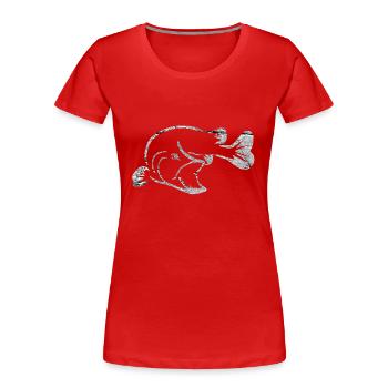 Hecht angeln - Frauen Premium Bio T-Shirt - Rot - Vorne - Mia (176cm)