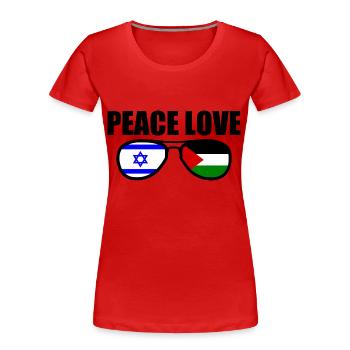 Frieden für Free Palestine Israel - Frauen Premium Bio T-Shirt - Rot - Vorne - Mia (176cm)