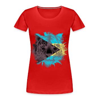 Bahamas - Frauen Premium Bio T-Shirt - Rot - Vorne - Mia (176cm)