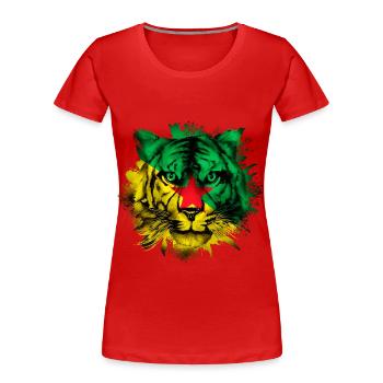 Guyane française - T-shirt bio Premium Femme - rouge - Devant - Mia (176cm)