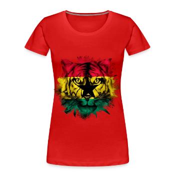 Ghana - T-shirt bio Premium Femme - rouge - Devant - Mia (176cm)