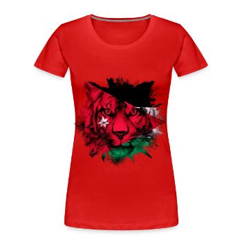 Jordanie - T-shirt bio Premium Femme - rouge - Devant - Mia (176cm)