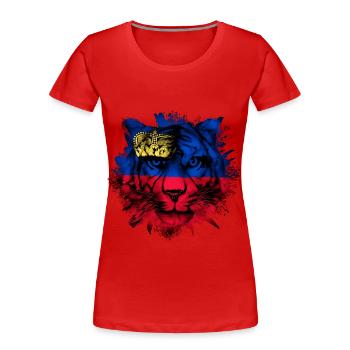 Liechtenstein - T-shirt bio Premium Femme - rouge - Devant - Mia (176cm)