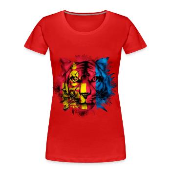Mongolie - T-shirt bio Premium Femme - rouge - Devant - Mia (176cm)