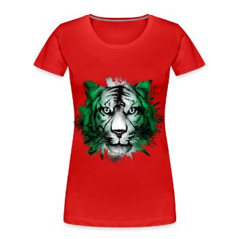 Nigeria - Frauen Premium Bio T-Shirt - Rot - Vorne - Mia (176cm)