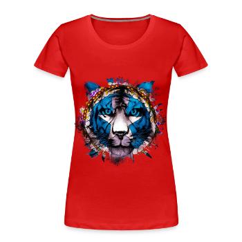 Mariannes du Nord (Îles) - T-shirt bio Premium Femme - rouge - Devant - Mia (176cm)