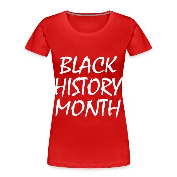 Black history month - Frauen Premium Bio T-Shirt - Rot - Vorne - Mia (176cm)