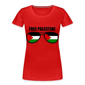 Free palestine - T-shirt bio Premium Femme - rouge - Devant - Mia (176cm)