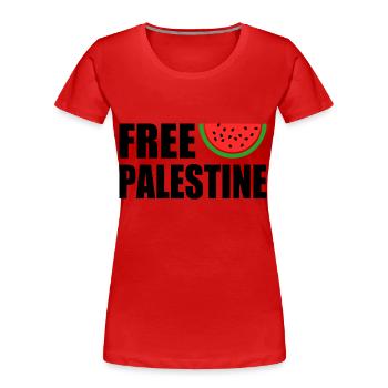 Free palestine - T-shirt bio Premium Femme - rouge - Devant - Mia (176cm)