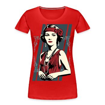 Flappers Girls AURORE - Women's Premium Organic T-Shirt - red - Front - Mia (176cm)