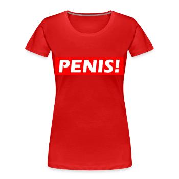 Penis - Frauen Premium Bio T-Shirt - Rot - Vorne - Mia (176cm)
