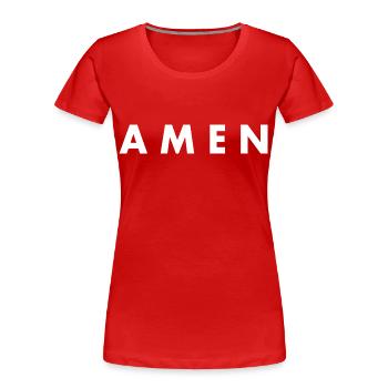 Amen - T-shirt bio Premium Femme - rouge - Devant - Mia (176cm)
